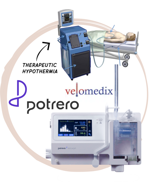 Potrero Medical and Velomedix therapeutic hypothermia systems